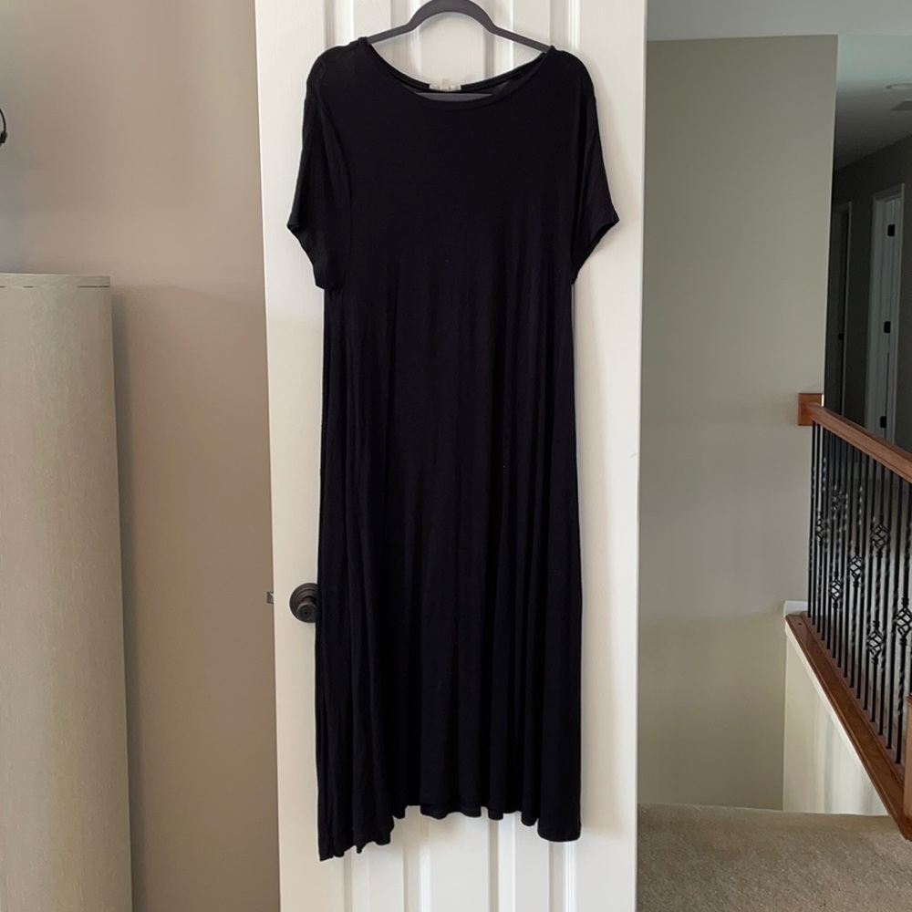 Zenana premium XL Black maxi t shirt dress